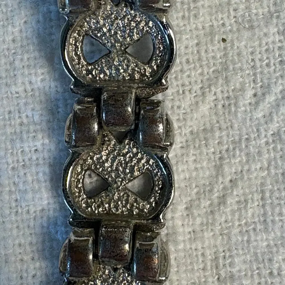 Vintage Avon Marcasite Bracelet Watch Art Deco Revival Silver Tone Quartz